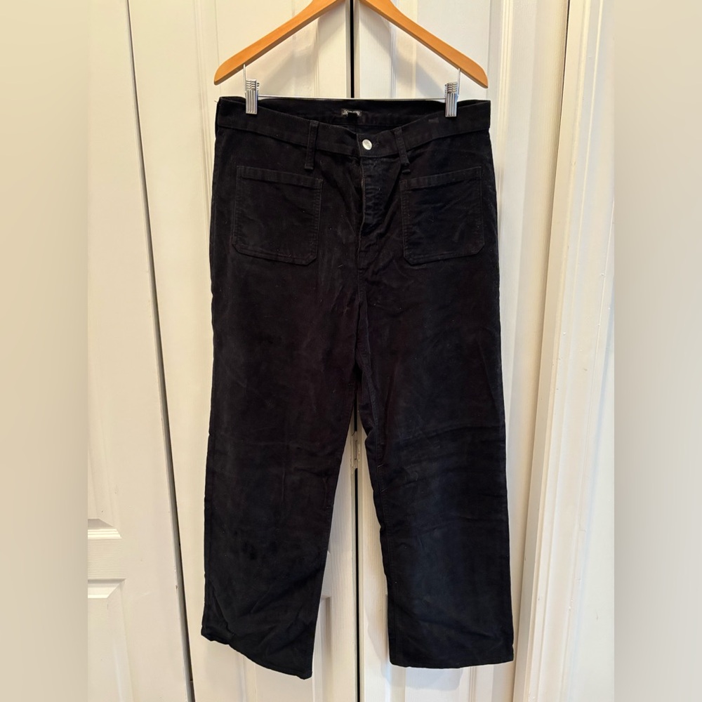 J. Crew Black Corduroy Wide-Leg Pants